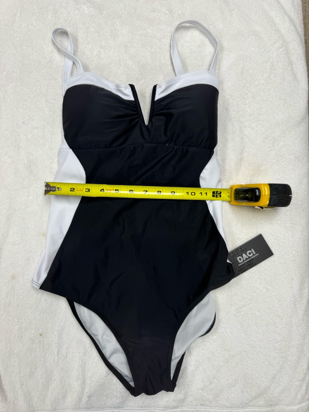 Women's Daci Large Black and White One-Piece Swimsuit